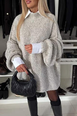 Damski wielokolorowy dwuczęściowy sweter typu pullover