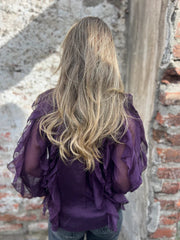 Elegancka mrugnięcie dramatyczna bluzka z rękawem