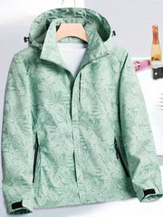 Kamuflażowa kurtka outdoorowa z odpinanym kapturem, damska kurtka przeciwwiatrowa i przeciwdeszczowa, damska odzież outdoorowa