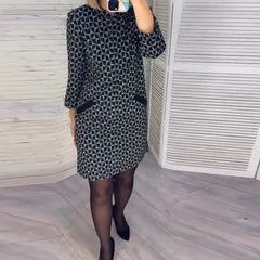 Sukienka w kratę w stylu vintage, dopasowana, kopertowa na biodra