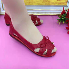 Jednokolorowe płaskie buty z odkrytym palcem do noszenia na zewnątrz, antypoślizgowe