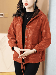 2024 Nowy, jesienno-zimowy, gruby, bawełniany płaszcz z kapturem