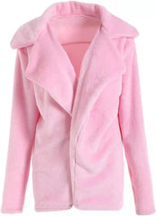 MBLESSEDTO Damski płaszcz zimowy, seksowny plusz z klapami, slim fit.