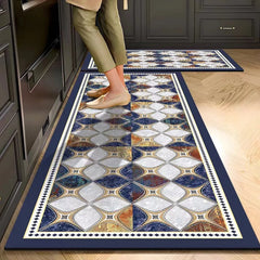 Zestaw dywanów z nadrukiem kwiatowym w stylu retro (2 sztuki) - 40×60 cm + 40×120 cm