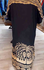 Damska luźna sukienka z okrągłym dekoltem i nadrukiem