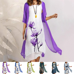 🌸Dwuczęściowa sukienka damska z nadrukiem kwiatowym