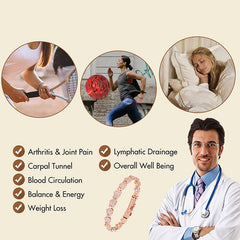 Damskie magnetyczne miedziane bransoletki w kształcie serca