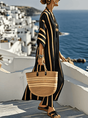 Sukienka damska w kontrastowe paski