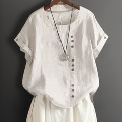 Koszulka z okrągłym dekoltem i guzikami