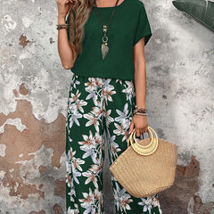 🌹Damski casualowy dwuczęściowy komplet z nadrukiem