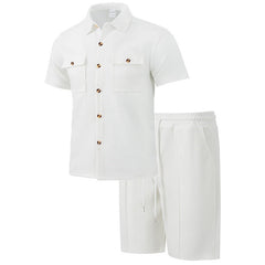 Koszula męska z krótkim rękawem i spodenki 2-częściowy komplet