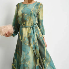 🌷Specjalna cena🌷Sukienka damska z długimi rękawami i okrągłym dekoltem