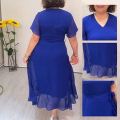 Elegancka, zwiewna sukienka z szyfonu z marszczonym dołem dla kobiet