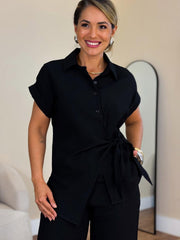 Szykowny zestaw z wiązanym przodem