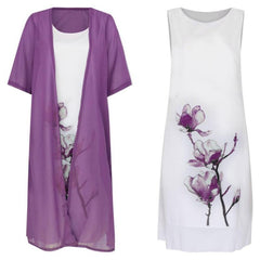 🌸Dwuczęściowa sukienka damska z nadrukiem kwiatowym