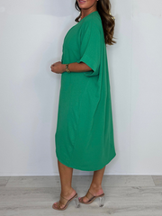 💖 Limitowana wyprzedaż 50% zniżki💖 Sukienka maxi z krótkim rękawem i wiązaniem