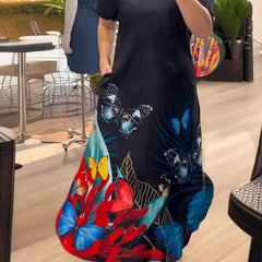 🦋🌼Długa sukienka z nadrukiem motyla