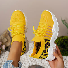 Wzór w panterkę🏃Wygodne, oddychające tenisówki damskie👟