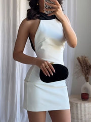 🎀Stylowa i elegancka nowa stylizacja💃Mini sukienka z odkrytymi plecami i kokardą