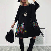 Damska nowa, wysokiej klasy sukienka z nadrukiem motyla