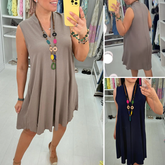 🌿Sukienka bez rękawów z dekoltem w szpic