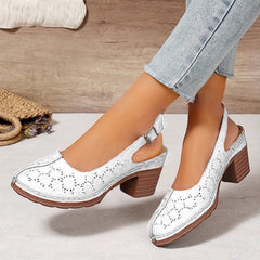 Damskie modne sandały na grubym obcasie Hollow Out