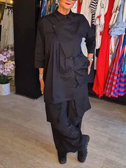 Damski dwuczęściowy garnitur z klapami w jednolitym kolorze