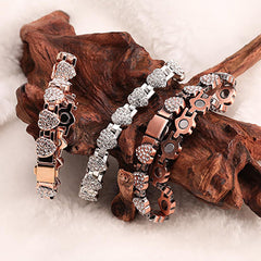 Damskie magnetyczne miedziane bransoletki w kształcie serca