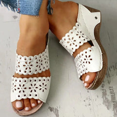 Haftowane skórzane sandały ortopedyczne