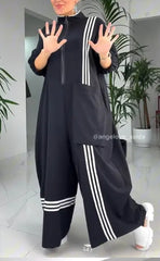 Damski kombinezon casualowy w kontrastowym kolorze