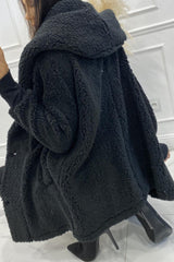 Damska pluszowa kurtka z kapturem