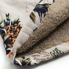 Damska zimowa kurtka polarowa z kapturem i nadrukiem