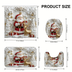 🎅Wyprzedaż świąteczna 49% TANIEJ🎄Świąteczne dywaniki łazienkowe i zasłony prysznicowe