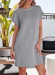 Damska sukienka mini z krótkim rękawem na lato 2025