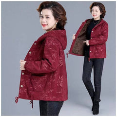 2024 Nowy, jesienno-zimowy, gruby, bawełniany płaszcz z kapturem