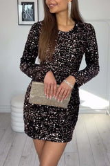 Modna damska cekinowa mini sukienka na imprezę