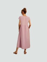 Sukienka kieszonkowa z bawełny i lnu