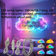 ⏳Ograniczona czasowo zniżka 50%⏰Dekoracja świetlna LED Thundercloud zasilana przez USB, zrób to sam🌈