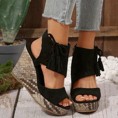 🔥 Summer gorąca sprzedaż-50% zniżki 🩷women's Tassel Open Top Platform