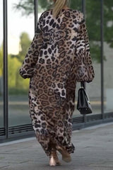 Luźna sukienka damska w panterkę