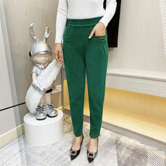 💖Damskie elastyczne sztruksowe spodnie z wysokim stanem