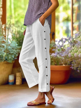 Proste damskie luźne spodnie swobodne (z kieszeniami)