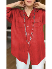 Wygodna bawełniana i linia koszula damska