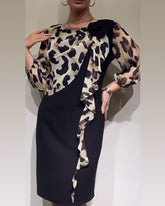 Patchworkowa sukienka w panterkę