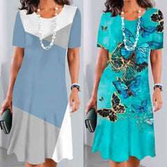 Sukienka plisowana z nadrukiem