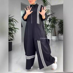 Damski kombinezon casualowy w kontrastowym kolorze