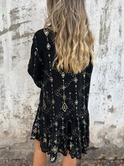 Gorąca sprzedaż 🔥 Wygodna, rozciągliwa sukienka z nadrukiem i dekoltem w kształcie litery V