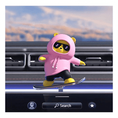 Dekoracje samochodowe-Lalka na deskorolce z kreskówkowym misiem (🔥DARMOWA WYSYŁKA🔥)