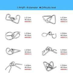 Metalowe Puzzle Pierścieniowe ⎜Gra Logiczna dla Dzieci i Dorosłych