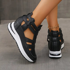 🔥Ostatni dzień 50% zniżki - Wygodne, lekkie sandały na koturnie z bocznym zamkiem